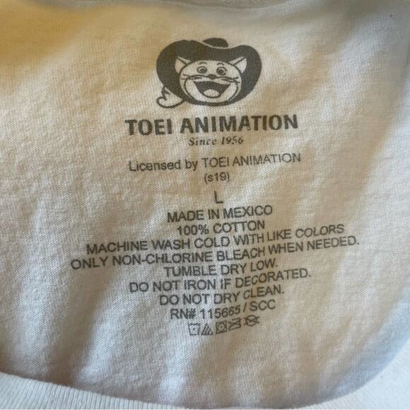 Toei Animation L white shirt sleeve t-shirt 1956 casual - Picture 4 of 7